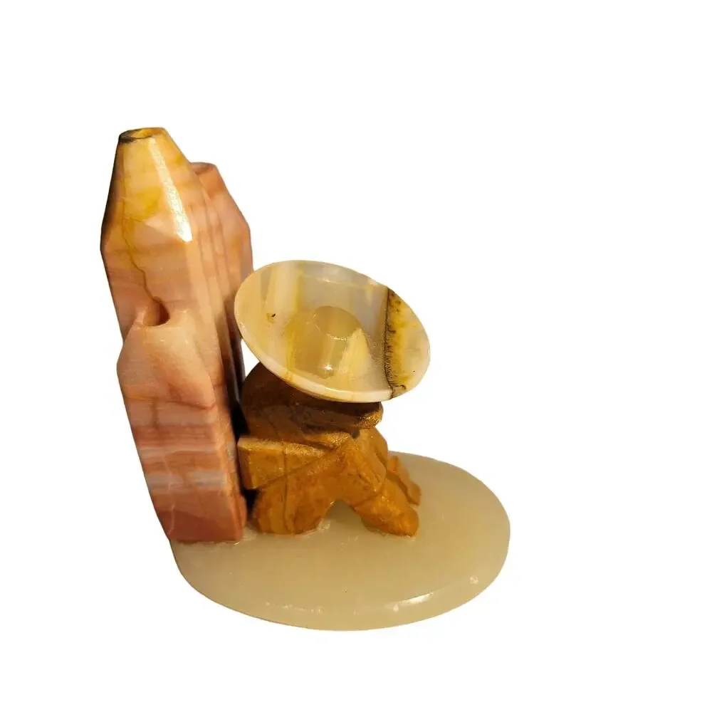 Siesta Sombrero Vase Bookend Marble cactus 4